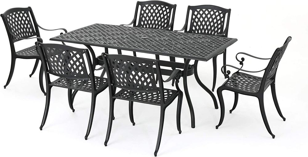 Christopher-Knight-Home-Cayman-Outdoor-6-Seater-Cast-Aluminum-Dining-Set--7-Pcs-Set--Black-Sand-