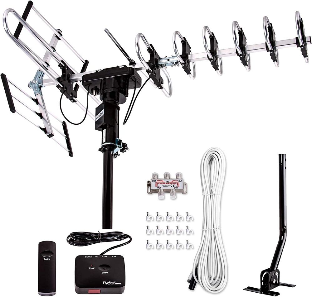 Newest-2020-Five-Star-Outdoor-Digital-Amplified-HDTV-Antenna-up-to-200-Mile-Long-Range-Directional-360-Degree-Rotation-HD-4K-1080P-FM-Radio