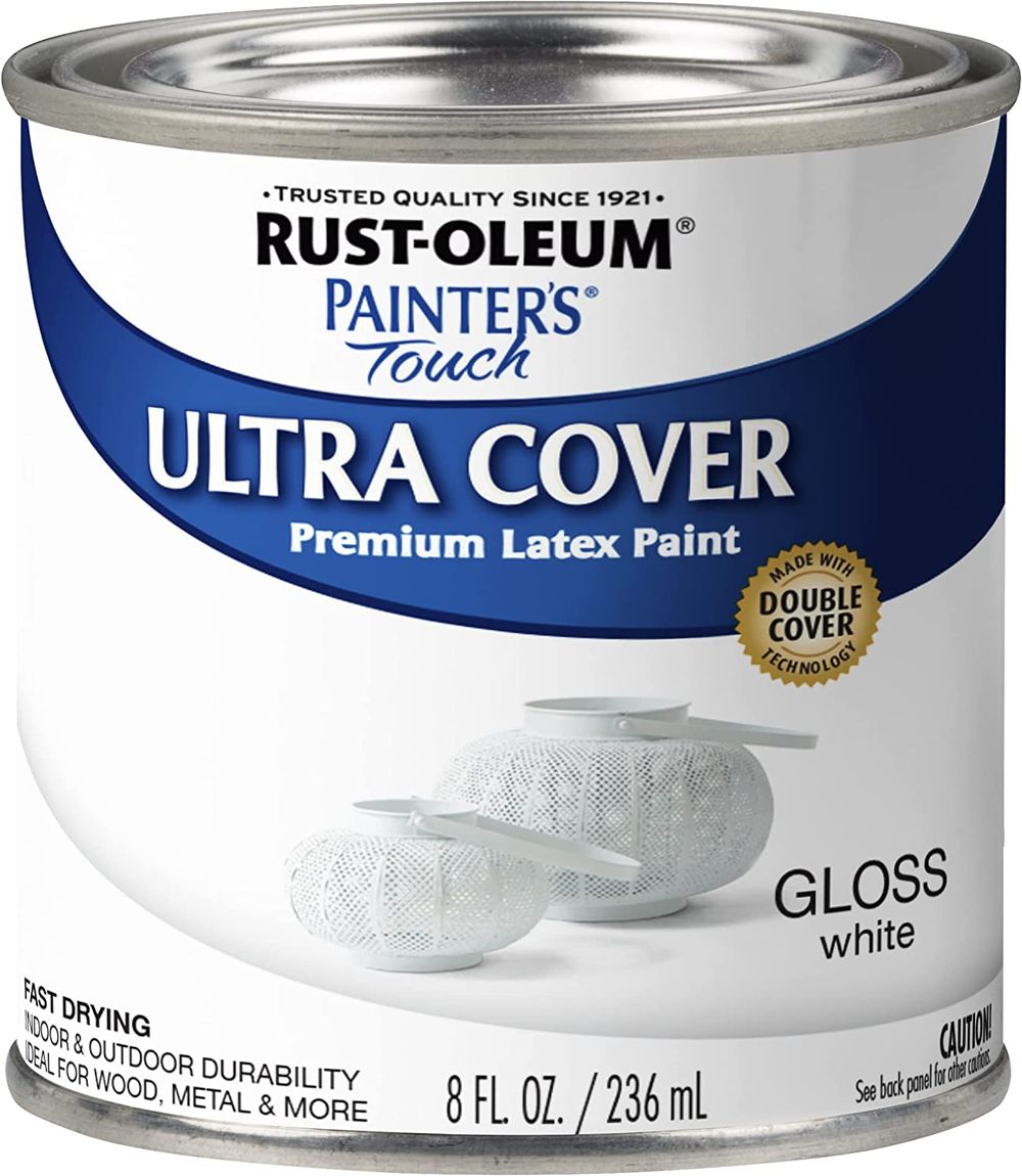 Rust-Oleum-1992730-Painter-s-Touch-Latex-Paint-Half-Pint-Gloss-White-8-Fl-Oz-Pack-of-1