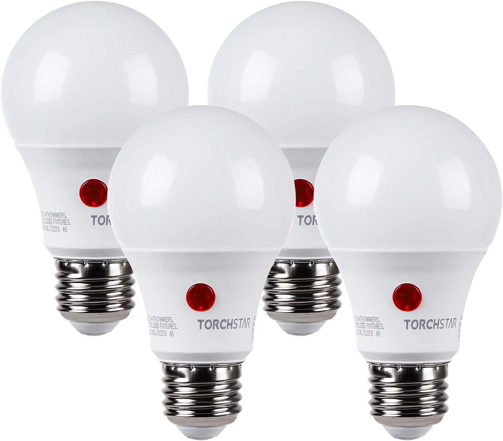TORCHSTAR-Dusk-to-Dawn-Light-Bulbs-Outdoor-Sensor-A19-LED-Light-Bulb-UL-Energy-Star-Listed-9W-60W-Eqv.-800lm-Auto-On-Off-Photocell-Automatic-for-Outdoor-Lighting-5000K-Daylight-Pack-of-4
