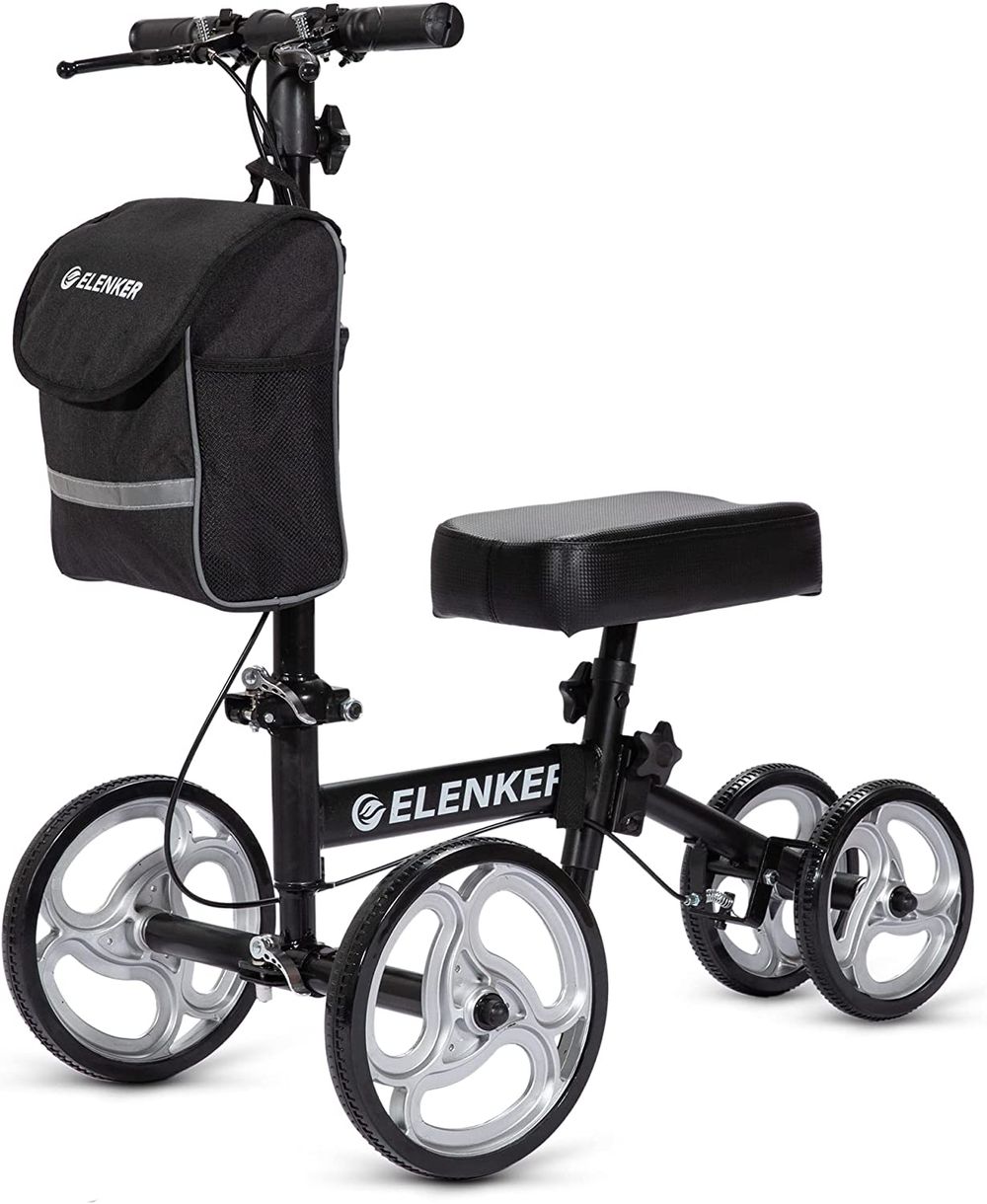 ELENKER-Steerable-Knee-Walker-with-10-22-Front-Wheels-Deluxe-Medical-Scooter-for-Foot-Injuries-Compact-Crutches-Alternative-Black