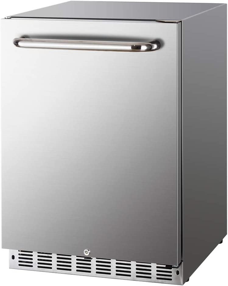 HCK-5.12-Cu.Ft-161-cans-Indoor-Outdoor-Refrigerator--Built-in-Beverage-Cooler-with-Reversible-Door--Stainless-Steel