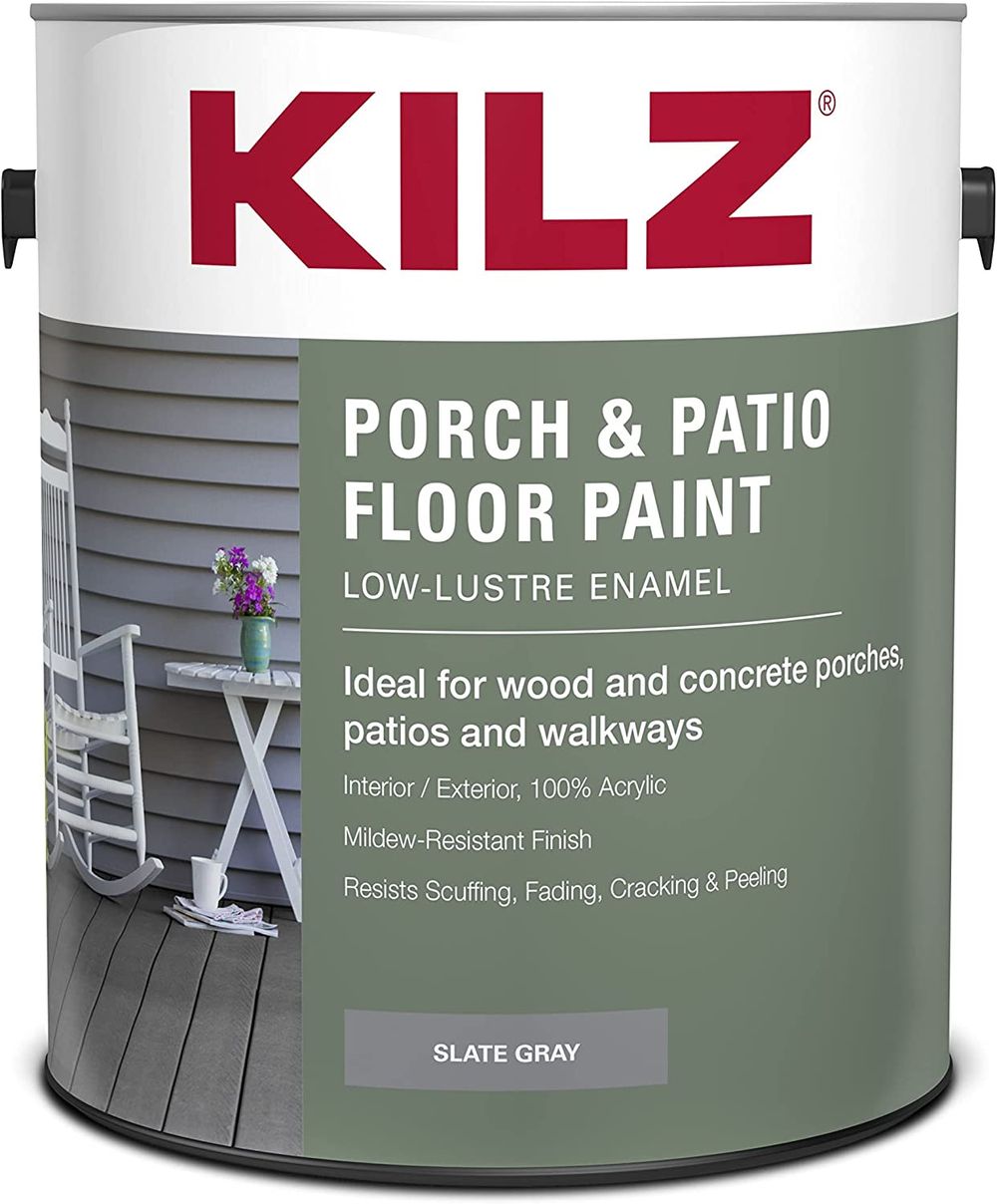 KILZ-Low-Lustre-Enamel-Porch---Patio-Latex-Floor-Paint--Interior-Exterior--Slate-Gray--1-Gallon-