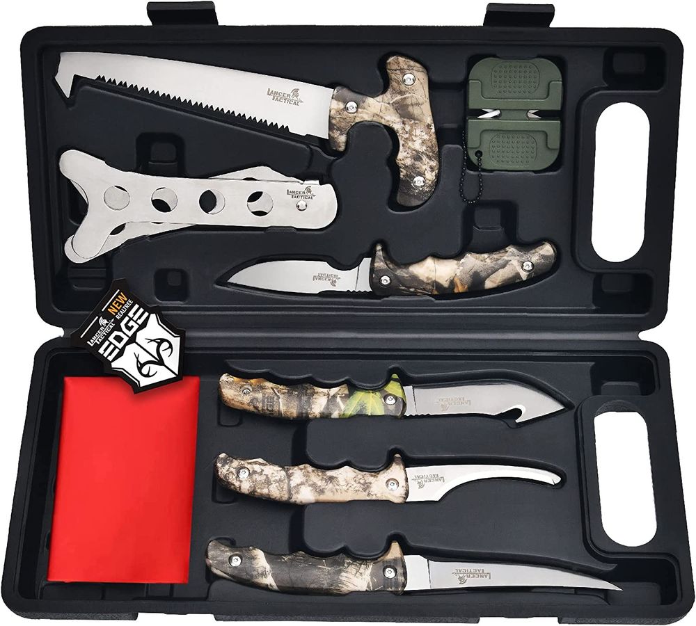 LANCERGEAR-Field-Dressing-Kit-Hunting-Knife-Set--Portable-Hunting-Accessories-for-Men--Hunting-Stuff--Hunters--for-Hunting--Survival--Fishing--Camping