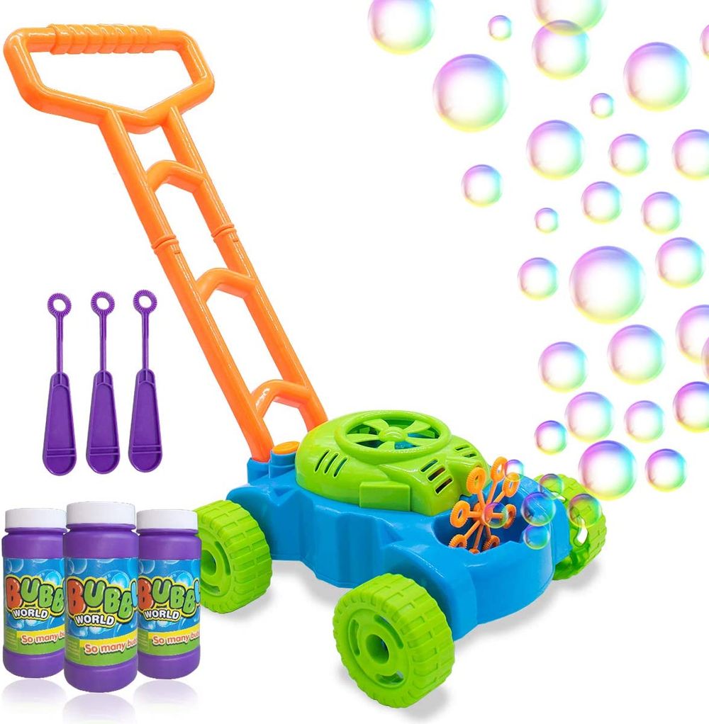 Lydaz-Bubble-Lawn-Mower-for-Toddlers--Kids-Bubble-Blower-Maker-Machine--Summer-Outdoor-Push-Backyard-Toys--Birthday-Gifts-Easter-Basket-Stuffers-Toys-for-Preschool-Baby-Boys-Girls