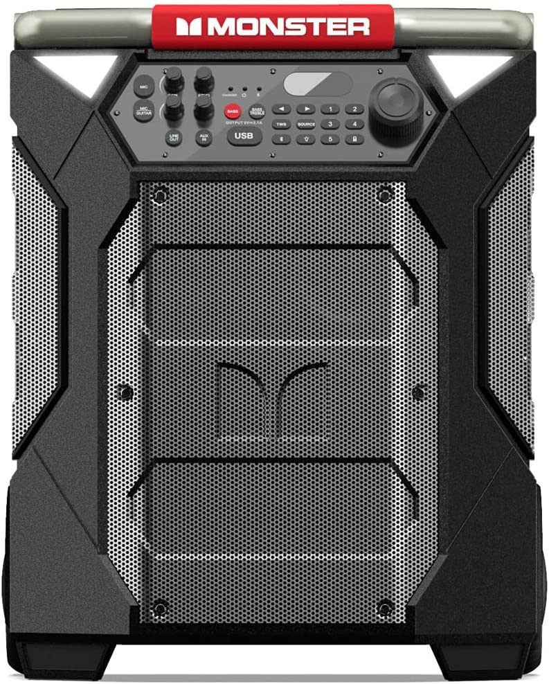 Monster-Rockin--Roller-270-Portable-Indoor-Outdoor-Wireless-Speaker--200-Watts--Up-to-100-Hours-Playtime--IPX4-Water-Resistant--Qi-Charger--Connect-to-Another-TWS-Speaker-