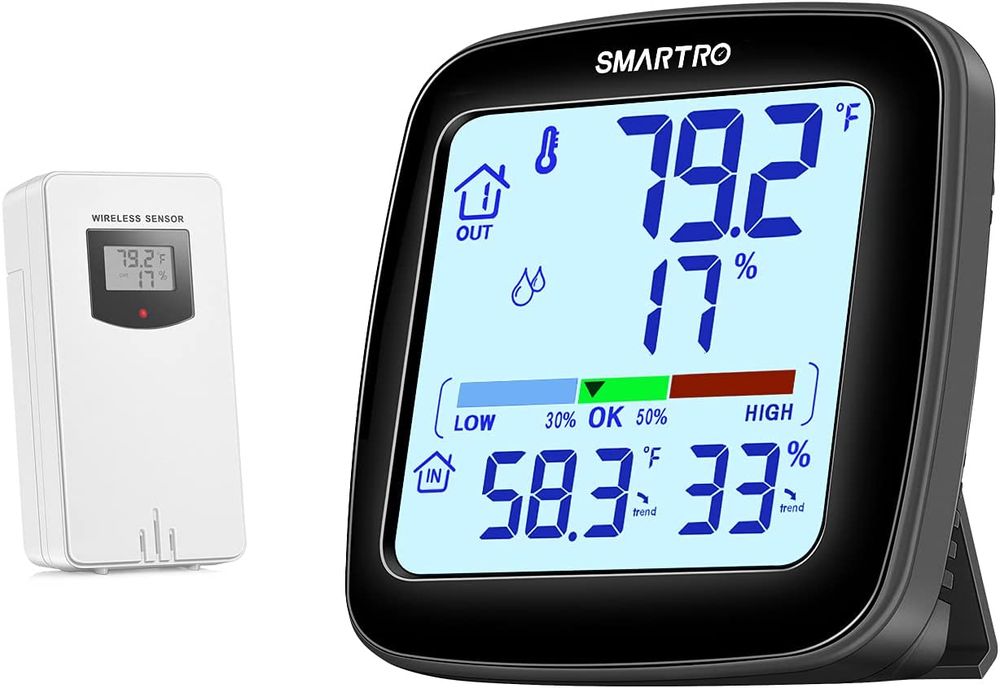 SMARTRO-SC92-Professional-Indoor-Outdoor-Thermometer-Wireless-Digital-Hygrometer-Room-Humidity-Gauge-Temperature-and-Humidity-Meter---Pro-Accuracy-Calibration