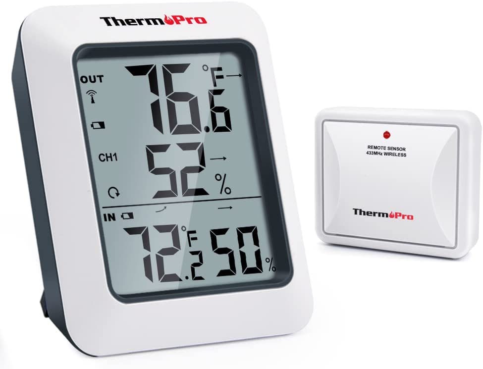 ThermoPro-TP60S-Digital-Hygrometer-Indoor-Outdoor-Thermometer-Wireless-Temperature-and-Humidity-Gauge-Monitor-Room-Thermometer-with-200ft-60m-Range-Humidity