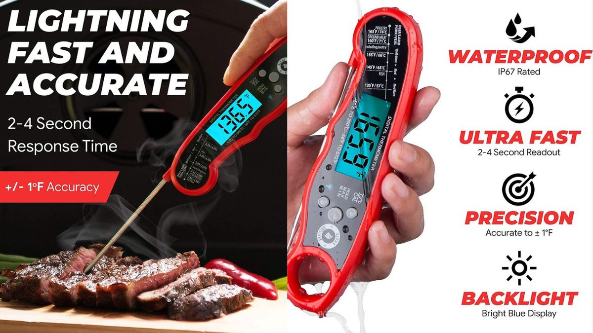 Alpha Grillers Instant Read Meat Thermometer for Grill and Cooking