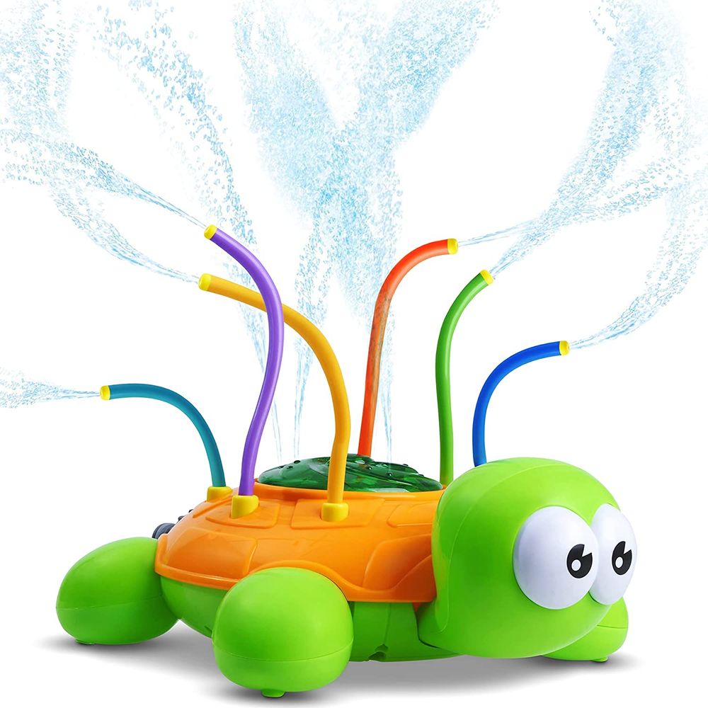 Chuchik-Outdoor-Water-Spray-Sprinkler-for-Kids-and-Toddlers-Backyard-Spinning-Turtle-Sprinkler-Toy-w-Wiggle-Tubes-Splashing-Fun-for-Summer-Days-Sprays-Up-to-8ft-High-Attaches-to-Garden-Hose