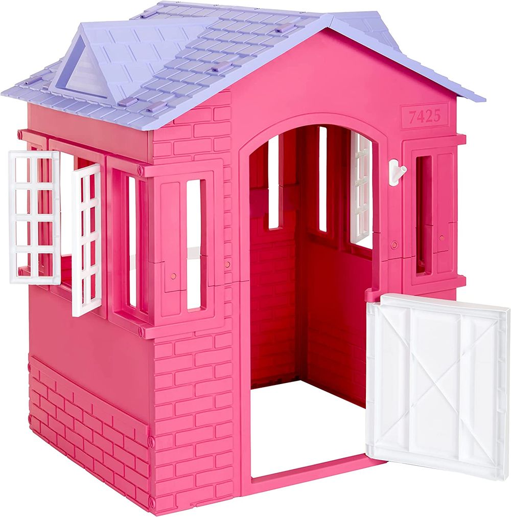 Little-Tikes-Cape-Cottage-Pretend-Princess-Playhousefor-Kids-Indoor-Outdoor-with-Working-Doors-and-Windows-for-Toddlers-Ages-2-Years-Pink-Large