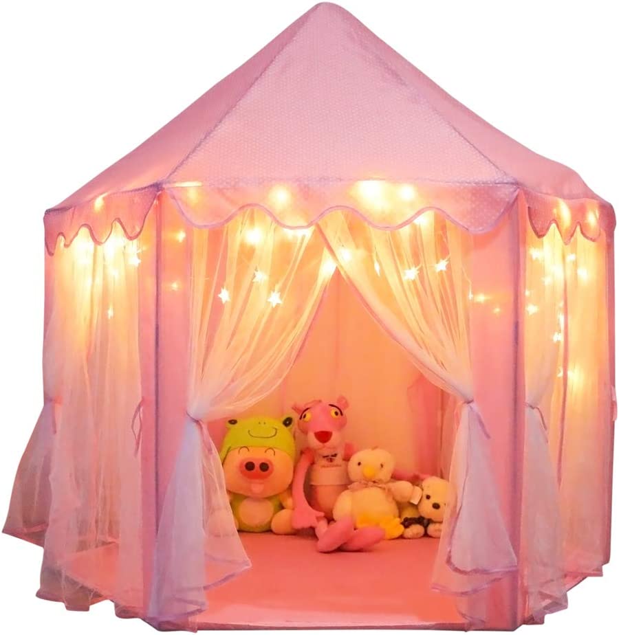 ORIAN-Princess-Castle-Playhouse-Tent-for-Girls-with-LED-Star-Lights---Indoor---Outdoor-Large-Kids-Play-Tent-for-Imaginative-Games.